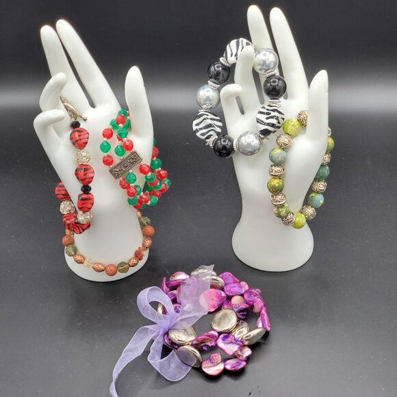 Set of 6 Baubles and Beads Statement Bracelets - Picture 6 of 6